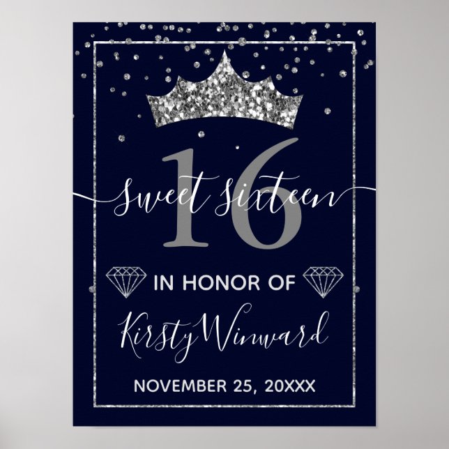 Affiche Silver Diamond Confetti & Tiara (Devant)