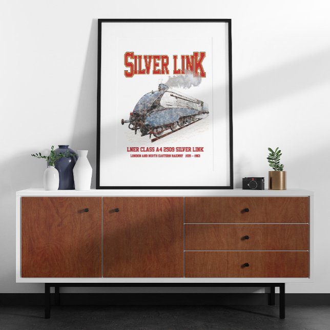 Affiche Silver Link - LNER Class A4 2509 Steam Train Loco (Créateur téléchargé)