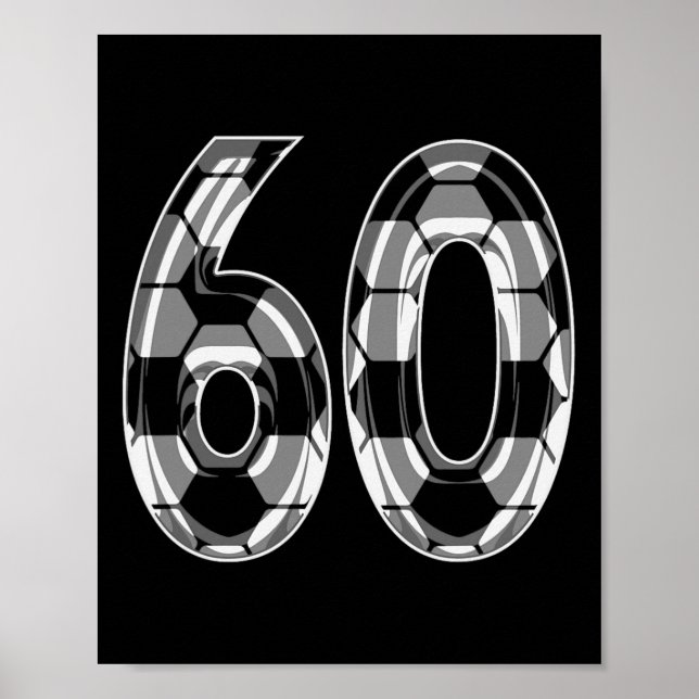 Affiche Silver Soccer Pattern Number 60 Jersey Player Unif (Devant)