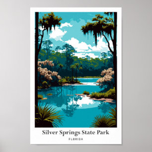 Affiche Silver Springs State Park Travel Art Vintage