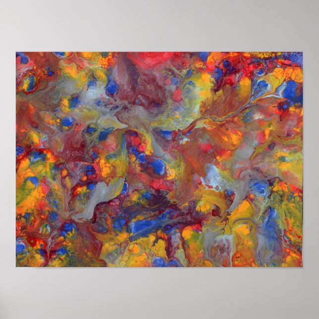 Affiche Silver Streak Abstraite peinture acrylique (Devant)
