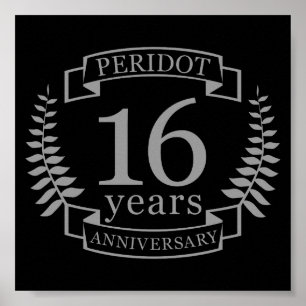 Affiche Silver Traditional wedding anniversary 16 ans