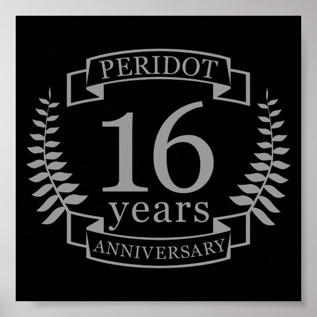 Affiche Silver Traditional wedding anniversary 16 ans (Devant)