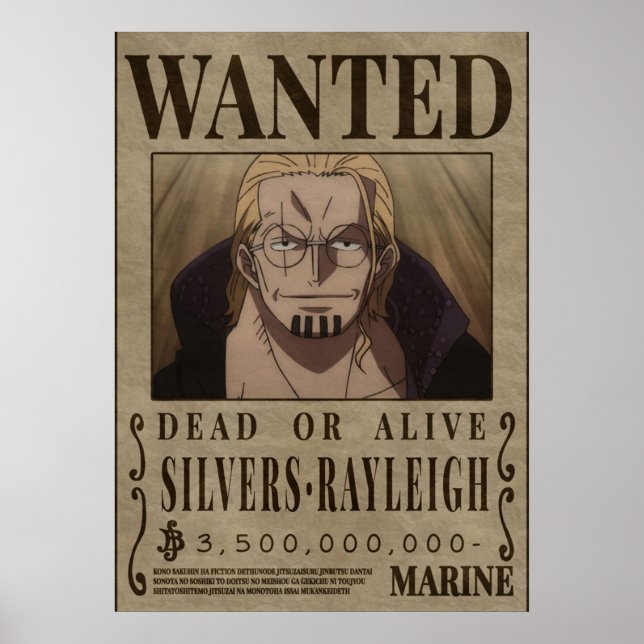 Affiche Silvers Rayleigh Dark King One Piece Bounty Recher (Devant)