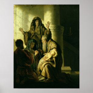 Affiche Siméon et Hannah dans le Temple, vers 1627