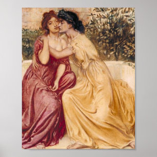 Affiche Simeon Et Solomon Sappho Et Erinna Dans Un Jardin