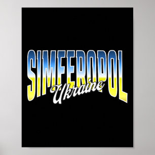 Affiche Simferopol Ukraine Drapeau Patriotique Fierté Nati