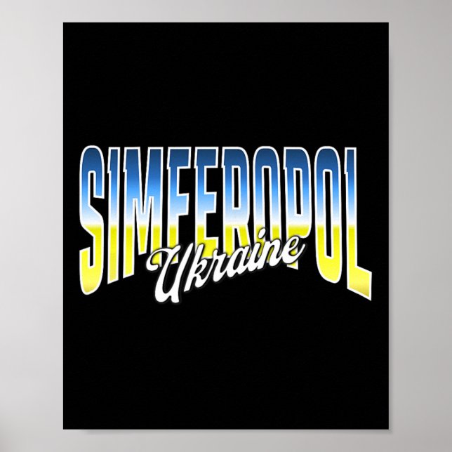 Affiche Simferopol Ukraine Drapeau Patriotique Fierté Nati (Devant)
