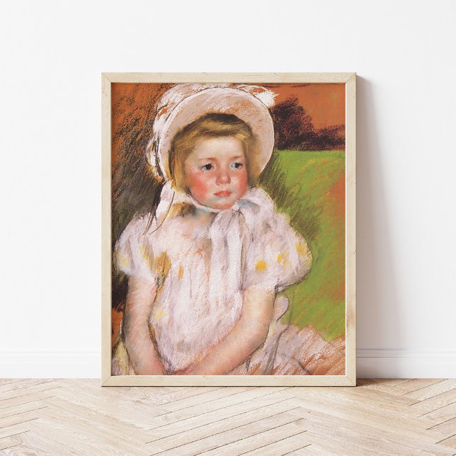Affiche Simone in a White Bonnet | Mary Cassatt (Créateur téléchargé)