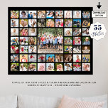 Affiche Simple 55 Photo Collage couleur personnalisée<br><div class="desc">Créez un poster de souvenirs photo imprimez dans votre choix de couleur en utilisant ce modèle de collage photo facile à télécharger avec 55 photos carrés et votre texte personnalisé dans votre choix de styles de police et de couleur sur l'image centrale et le choix de la couleur arrière -...</div>