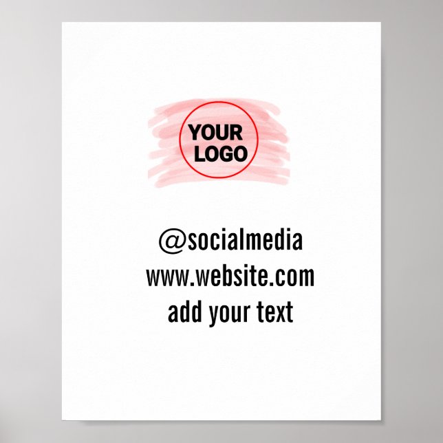 Affiche Simple ajout minimal du nom de texte du logo (Devant)