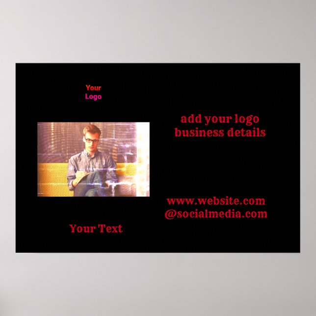 Affiche Simple ajout minimal du nom de texte du logo (Devant)