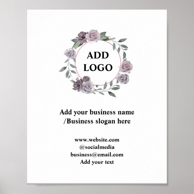Affiche Simple ajout minimal du nom de texte du logo (Devant)