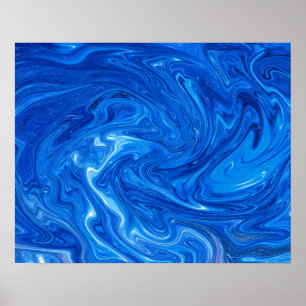 Affiche Simple and Elegant Blue Marble Abstract Artwork