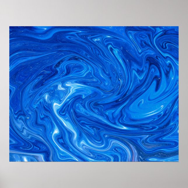 Affiche Simple and Elegant Blue Marble Abstract Artwork | (Devant)