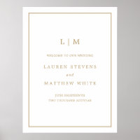 Simple Antique Or Monogramme Mariage élégant