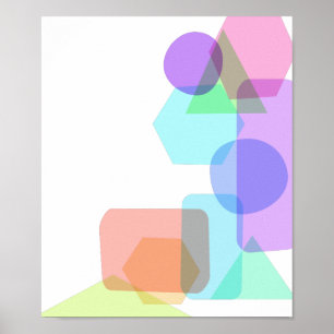Affiche Simple Asymmetrical Pastel Color Geometric