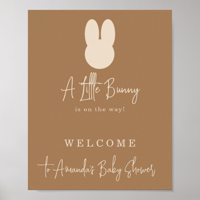 Affiche Simple baby shower Little bunny  (Devant)