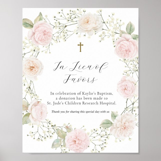 Affiche Simple Baby's Breath et Roses en Remplacement des  (Devant)