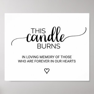 Affiche Simple Black Calligraphie Cette Bougie Brûle Panne