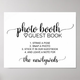 Affiche Simple Black Calligraphy Photobooth Livre d'invité