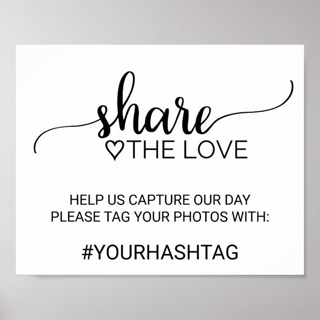 Affiche Simple Black Calligraphy Share The Love Sign (Devant)