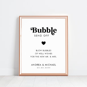 Affiche Simple Bulle cardiaque rétro Envoi du signal Maria