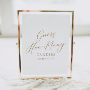 Affiche Simple Calligraphie Devine Combien de Baby showers