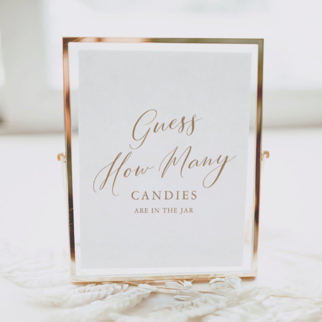 Affiche Simple Calligraphie Devine Combien de Baby showers (Créateur téléchargé)