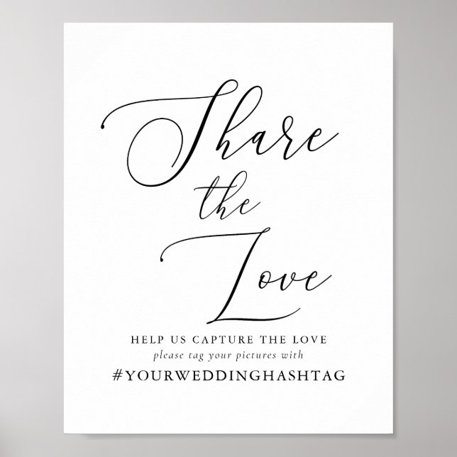 Affiche Simple calligraphie Mariage russe Hashtag (Devant)
