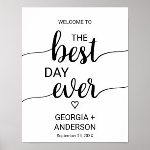 Affiche Simple Calligraphie Noire Le Meilleur Jour Jamais