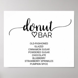 Affiche Simple calligraphie noire Panneau barre de donut