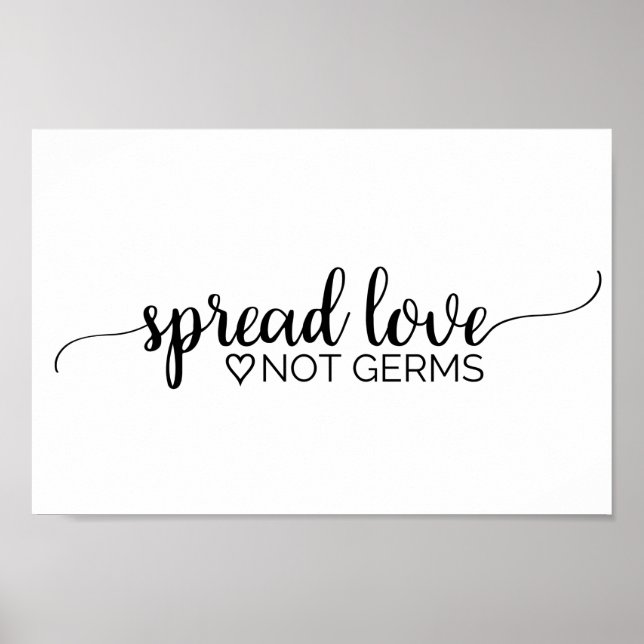 Affiche Simple calligraphie noire : Répandez l'amour, pas  (Devant)