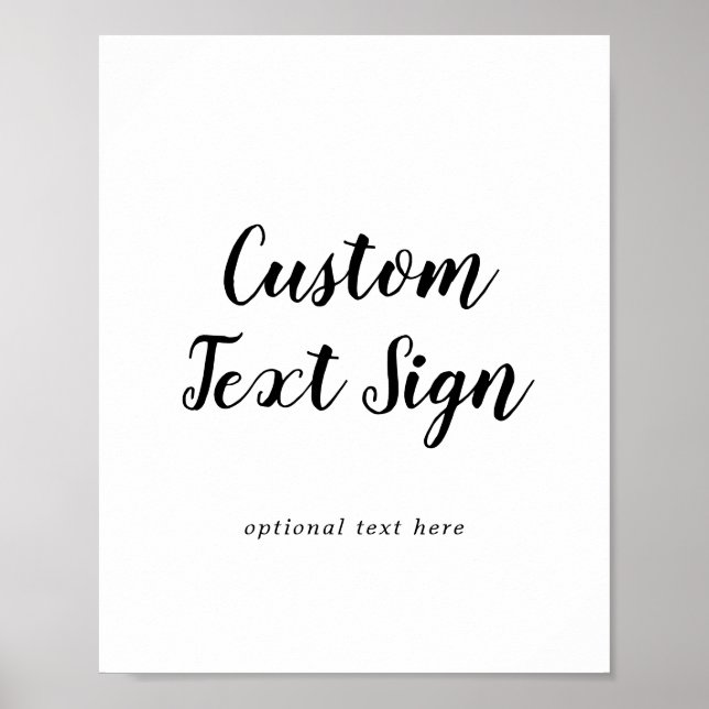 Affiche Simple Calligraphy Wedding Custom Text Sign (Devant)