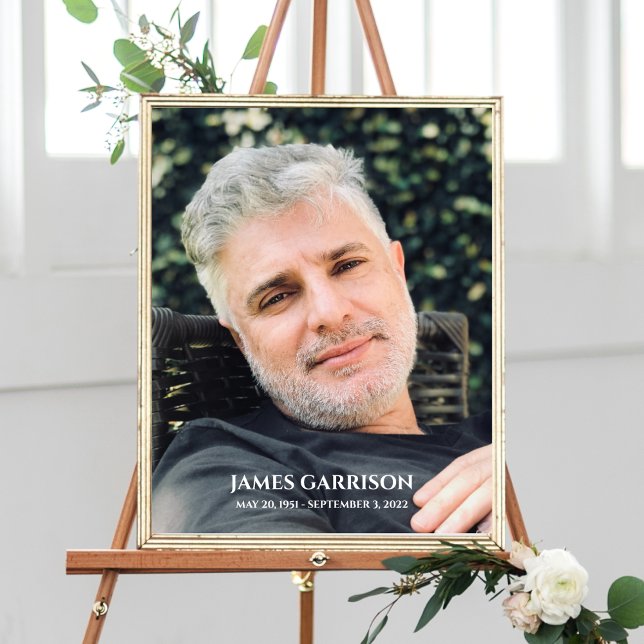 Affiche Simple Célébration de la Vie avec Photo Souvenir (Créateur téléchargé)