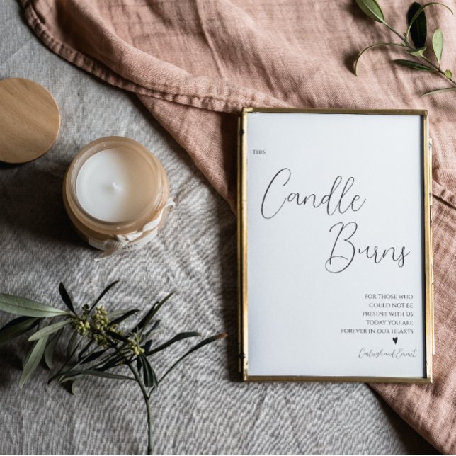 Affiche Simple Cette Bougie Brûle Le Mariage Memorial Sign (Créateur téléchargé)