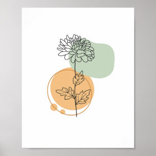 Affiche Simple Chic minimaliste Abstrait Style Boho Floral