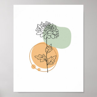 Affiche Simple Chic minimaliste Abstrait Style Boho Floral