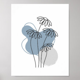 Affiche Simple Chic minimaliste Abstrait Style Boho Floral