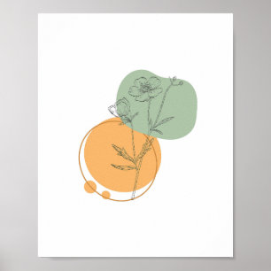 Affiche Simple Chic minimaliste Abstrait Style Boho Floral