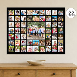 Affiche Simple Collage de 55 Photos Couleur Personnalisée