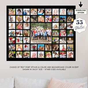 Affiche Simple Collage de 55 Photos Couleur Personnalisée
