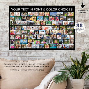 Affiche Simple Collage photo 88 Couleur personnalisée