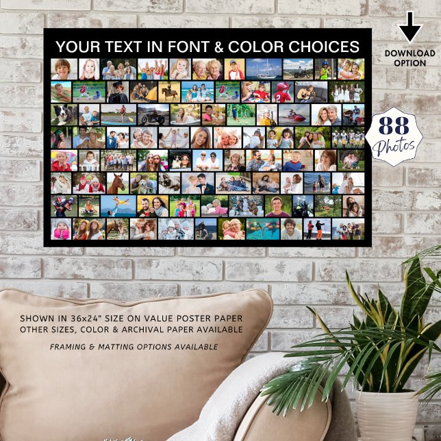 Affiche Simple Collage photo 88 Couleur personnalisée (Créateur téléchargé)