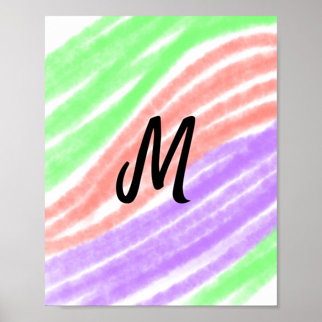 Affiche Simple couleur ajouter votre image de nom de texte (Devant)