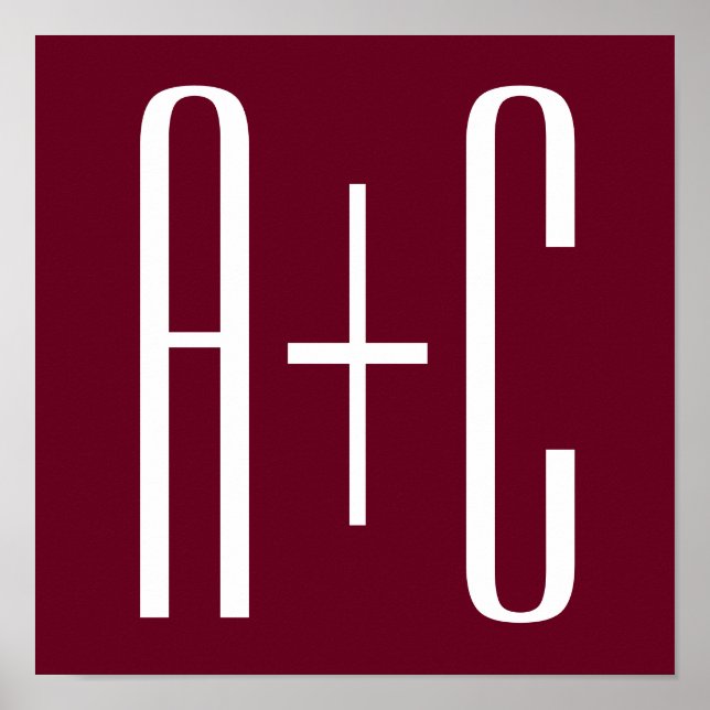 Affiche Simple Couples | White & Burgundy (Devant)