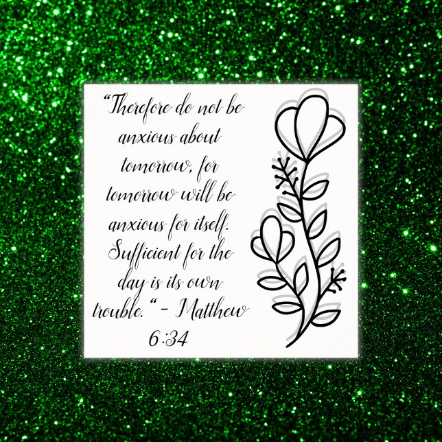 Affiche Simple couplet de la Bible Noire et Blanc Botaniqu (Créateur téléchargé)