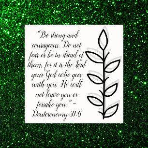 Affiche Simple couplet de la Bible Noire et Blanc Botaniqu