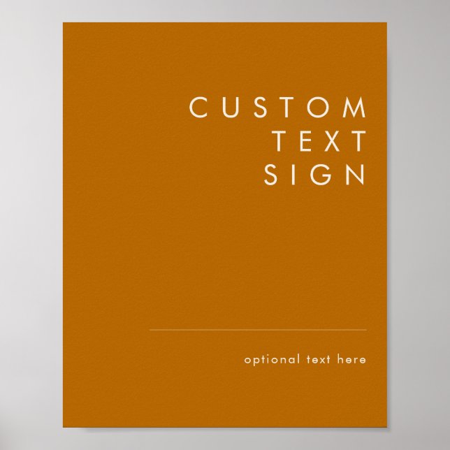 Affiche Simple Desert Burnt Orange Cards and Gifts Custom (Devant)