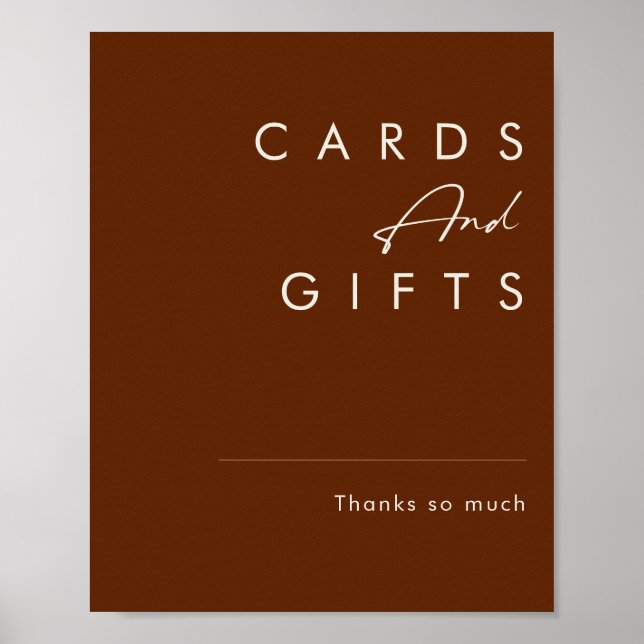 Affiche Simple Desert | Dark Cinnamon Cards and Gifts Sign (Devant)